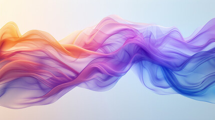 Delicate gradients cascading in a dance of colors, creating a mesmerizing wave in a simple abstract setting