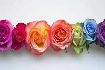 Colorful Roses Celebrating Lgbt Pride