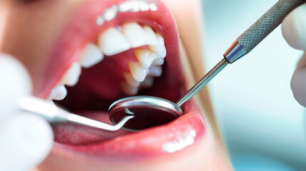 Woman Getting Teeth Checked by Dentist