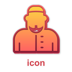 Gold Muslim man icon isolated on white background. Vector