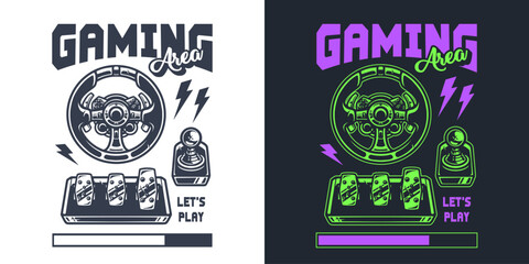 Racing video games vintage poster © DGIM studio