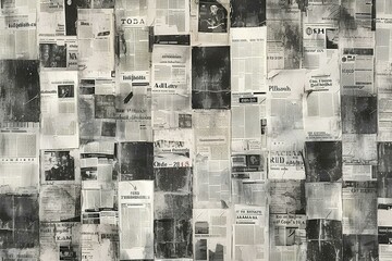 Abstract of white and grey, Old posters newspaper grunge textures and backgrounds - perfect background with space for text or image