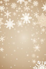 Beige christmas card with white snowflakes vector