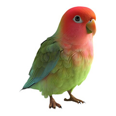 3D Rendering of a Parrot on Transparent Background - Ai Generated