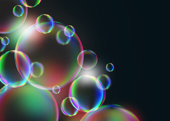 Beautiful abstract bokeh soft lights effect blurred background with geometric circle on black background for Graphic Business background digital design illustration template backdrop desktop wallpaper