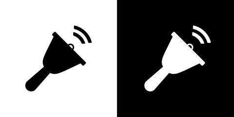 Bell icon. Sound. Marking tool. Black icon. Black line