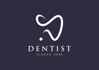 Tooth icon. Dental icons. Teeth in flat and linear design. - vector. Letter S and tooth symbol