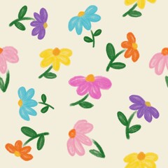 Fototapeta premium seamless background with flowers