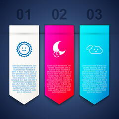 Set Sun, Sleeping moon and Cloud. Business infographic template. Vector