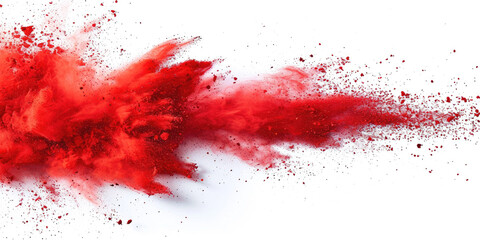  red splash painting on white background, red powder dust paint red explosion explode burst isolated splatter abstract. red smoke or fog particles explosive special effect