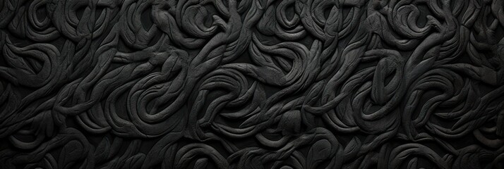 Black paterned carpet texture