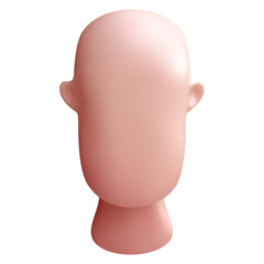 Head of man without face with white skin for avatar in bright cartoon 3d style. Cute modern minimal vector template illustration.