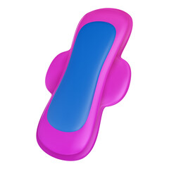 Colorful women pad in bright cartoon 3d style. Cute modern minimal vector illustration.