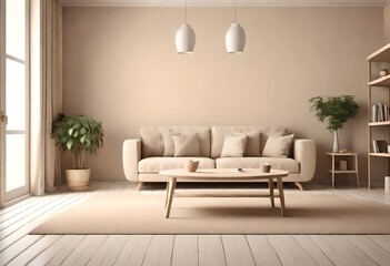 living room interior background is beige.