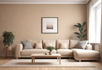 living room interior background is beige.