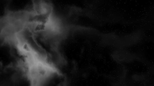 mystische graue intergalaktische Nebelschwaden im Universum, Rauch, Wolken, Weltall