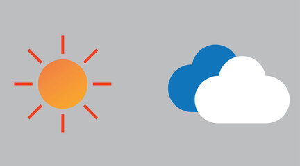 sun and cloud icon.eps 10
