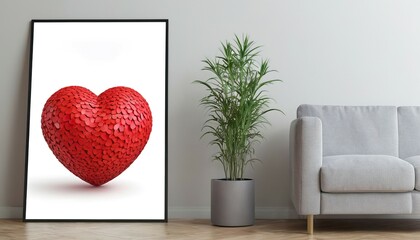 beautiful heart wall art with squishy appearances, home decor