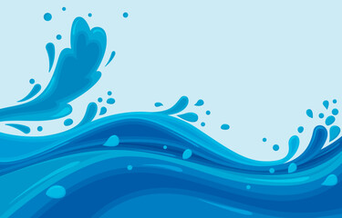Fresh Blue Water Splash Background