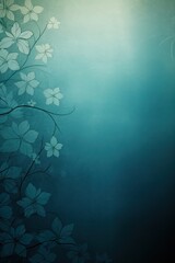Fototapeta na wymiar darkcyan soft pastel gradient modern background with a thin barely noticeable floral ornament