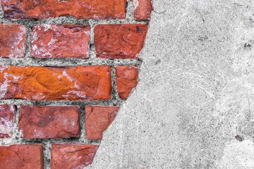 Red brick wall background. Close-up