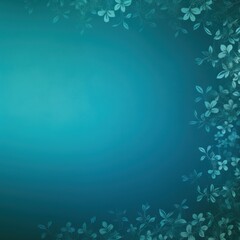 Fototapeta na wymiar darkcyan soft pastel gradient modern background with a thin barely noticeable floral ornament