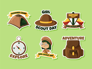 Cute Girl Scout Day Sticker Collection