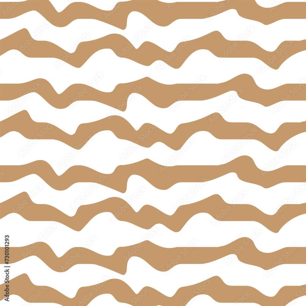 Poster abstract seamless repeatable brown horozontal warp line pattern.