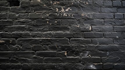 Old black brick wall texture background. Ai generative.
