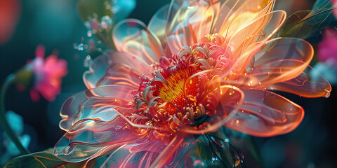 Techno-Flora A futuristic take on flowers, botanical art, a combination of nature and science.