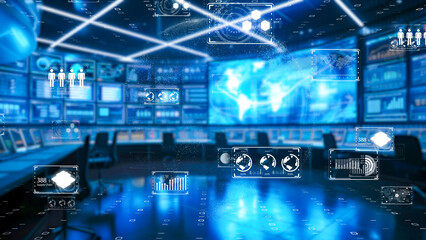 Fototapeta premium Smart city, digital world, Global communication network concept. 6G Business graph. Global business.