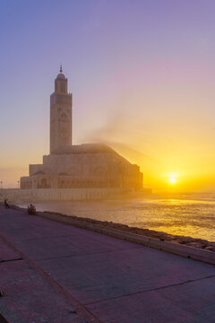 Sunset view of assan II Mosque, Casablanca
