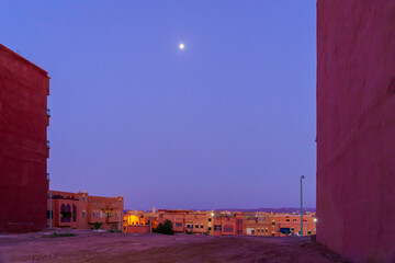 Evening view of red houses, Ouarzazate