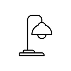 Desk lamp outline icons, minimalist vector illustration ,simple transparent graphic element .Isolated on white background