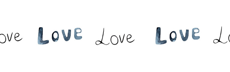 Watercolor hand drawn illustration thanksgiving to the Lord,love border.Christian. Decorative border for the background of Christian publications, the design of banners, cards, sites