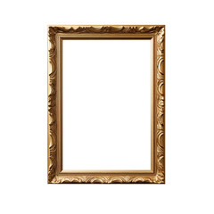 Old vintage photo frame isolated on transparent.