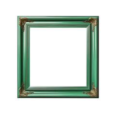 Green photo frame isolated on transparent.