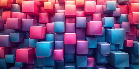 3d geometric pattern and abstract shapes in futuristic style, blue and purple, bright color gradients. digital background