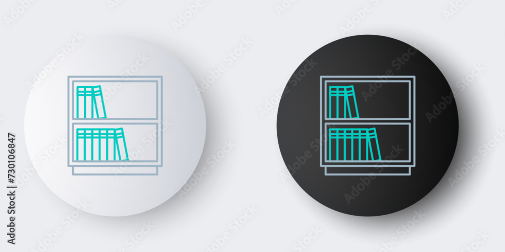 Poster line library bookshelf icon isolated on grey background. colorful outline concept. vector