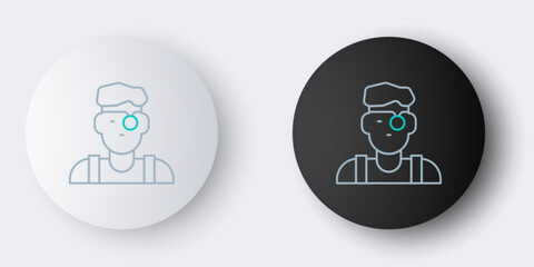 Line Jeweler man icon isolated on grey background. Colorful outline concept. Vector