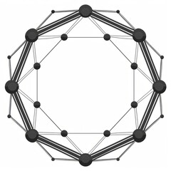 3d wireframe mesh polygonal sphere, design element. Connection structure. Ai generative.