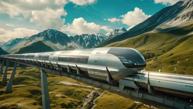 Hyperloop Odyssey: Future Transport Wonders. Generative ai