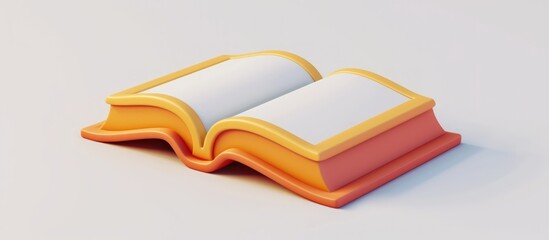 3D Render book signs soft color in plastic cartoon style illustration. AI generated