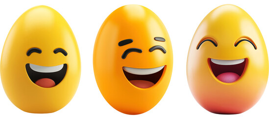 Easter egg emoji set transparent background PNG clipart