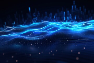 Blue Futuristic Data Stream Abstract Background