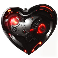 Heart in hi-tech style. Valentine's card. Abstract illustration. AI generated.