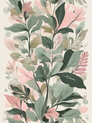 Tropical ornament: watercolor and minimalism