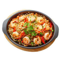 Fried rice with shrimp. Isolated on Transparent background