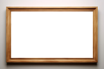 empty  wood picture frame isolated on white background