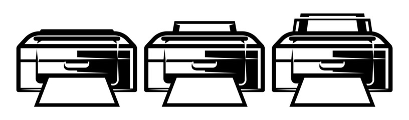 Set of three vector Printer templates. Element for design